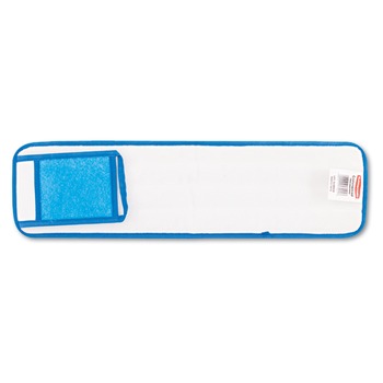 Rubbermaid Commercial FGQ41100BL00 24 in. Long, Split Nylon/Polyester Blend Microfiber Wet Room Pads - Blue
