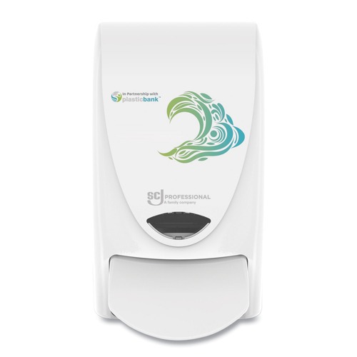Soap Dispensers | SC Johnson RCP1LDSEN 4.9 in. x 4.6 in. x 9.2 in. 1 L Proline WAVE Manual Soap Dispenser - White (15/Carton) image number 0