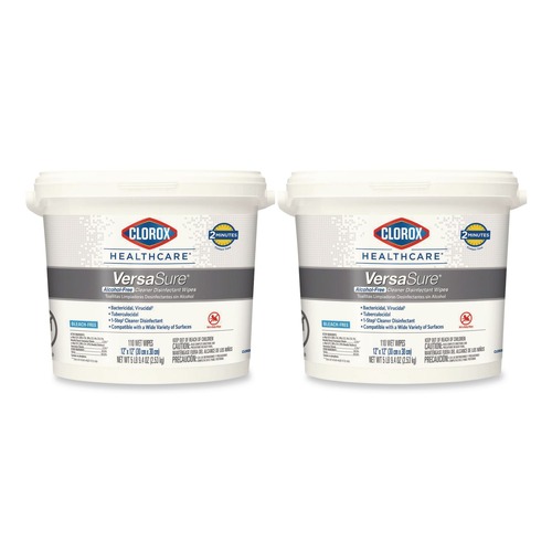 Cleaning Cloths & Wipes | Clorox Healthcare 31759 VersaSure 12 in. x 12 in. 1-Ply Cleaner Disinfectant Wipes - Fragranced White (2/Carton) image number 0