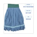 Mop Heads | Boardwalk BWKMWTMB Microfiber Looped-End Wet Mop Head - Medium, Blue image number 4