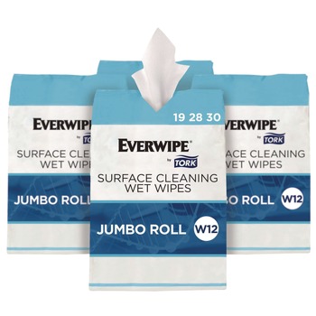 SANITIZING WIPES | Tork 192830 6 in. x 6 in. 1-Ply Surface Cleaning Wet Wipe - Lemon, White (4 Rolls/Carton)