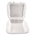 Food Containers & Lids | Plastifar 12084 9 in. x 10 in. x 3 in. Foam Hinged Lid Containers - White (200/Carton) image number 1