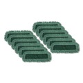 Mop Heads | Rubbermaid Commercial FGJ85700GR00 48 in. x 5 in. Microfiber Looped-End Dust Mop Heads - Green (12/Carton) image number 0