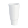 Cups | Dart 44AJ32 44 oz. J Cup Insulated Foam Pedestal Cups - White (300/Carton) image number 0