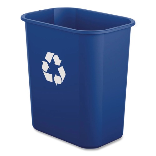 Indoor Waste Receptacles | Boardwalk TCIND312BLR 3 Gallon Polypropylene Deskside Recycling Bin - Blue image number 0