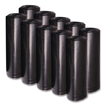 Boardwalk X8647SKKR01 43 in. x 47 in. 56 gal. 1.2 mil Recycled Low-Density Polyethylene Can Liners - Black (100/Carton)