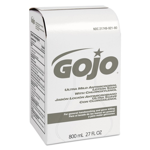 Soap Refills | GOJO Industries 9212-12 800 milliliter Ultra Mild Lotion Soap Refill with Chloroxylenol - Coconut Scent image number 0