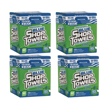  | Sellars 55202 1-Ply 10 x 12 TOOLBOX Shop Towels - Blue (4/Carton)
