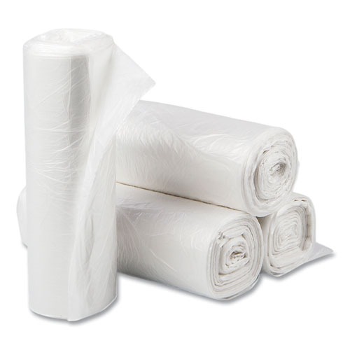 High-Density Trash Bags | Inteplast Group EC242406N High-Density 10 gal. 6 microns Commercial Can Liners - Natural (1000/Carton) image number 0