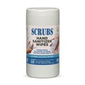 Hand Sanitizing Wipes | SCRUBS 90985 1 Ply 6 in. x 8 in. Unscented Hand Sanitizer Wipes - Blue/White (6/Carton) image number 0