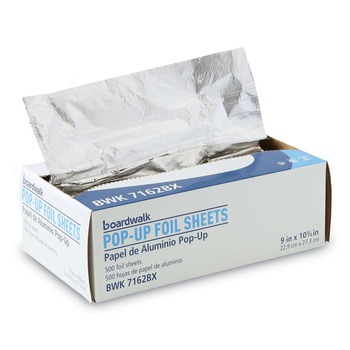 Boardwalk BWK7162BX 9 in. x 10.75 in. Standard Aluminum Foil Pop-Up Sheets (500/Box)