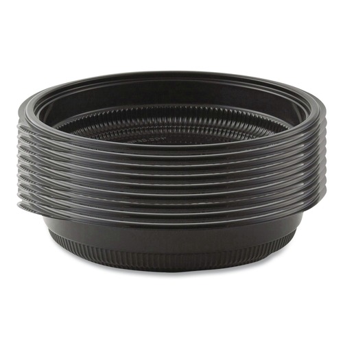 Food Containers & Lids | Anchor 4608532 32 oz. 8.5 in. Diameter x 1.92 in. Plastic MicroRaves Incredi-Bowl Base - Black (150/Carton) image number 0