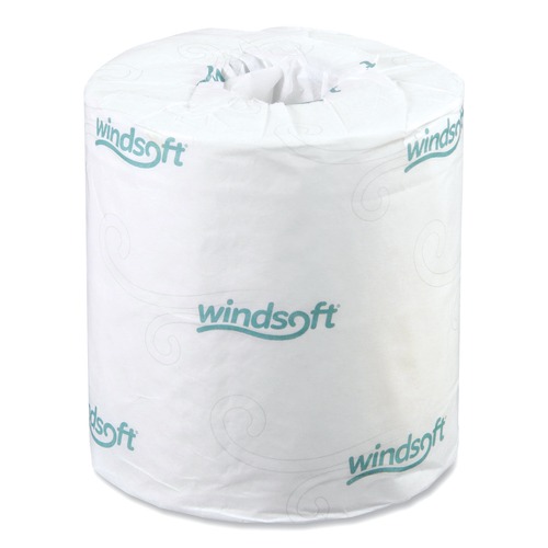 Perforated Roll & Hand Towels | Windsoft WIN2405 2-Ply Septic Safe Individually Wrapped Rolls Bath Tissue - White (48 Rolls/Carton) image number 0