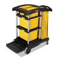 Perforated Roll & Hand Towels | Rubbermaid Commercial FG9T7200BLA High Capacity Cleaning Cart - Black image number 3