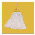 Mop Heads | Rubbermaid Commercial FGF11900WH00 32 oz. Premium Cut-End Cotton Mop - White/Orange (12/Carton) image number 2