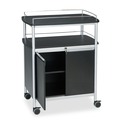 Refreshment Stations | Safco 8964BL 33.5 in. x 21.75 in. x 43 in. 4 Shelves Plastic Mobile Beverage Cart - Black image number 1