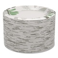 Plates | Dixie SXP10PATH Pathways 10.13 in. Diameter Heavyweight WiseSize Paper Plates with Soak Proof Shield - Green/Burgundy (500/Carton) image number 2