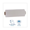 Low-Density Trash Bags | Boardwalk K7665WCK 38 in. x 65 in. 2.5 mil 60 Gallon Industrial Drum Liners Rolls - Clear (50/Carton) image number 6