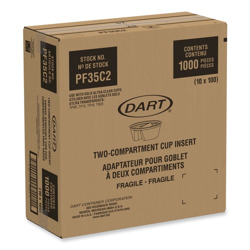 Food Containers & Lids | Dart PF35C2 3.6 in. Diameter x 1.3 in. Height Plastic Cup Insert - Clear (1000/Carton) image number 0