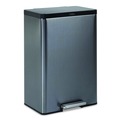 Indoor Waste Receptacles | Rubbermaid 2112520 Elite Step-On Trash Can 12 gal Metal Charcoal Stainless Steel/Black image number 0