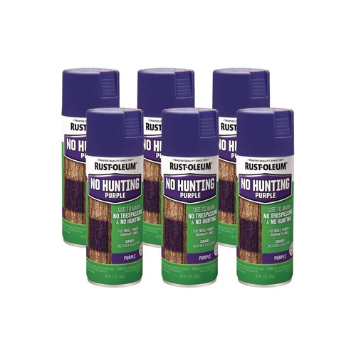 Paint & Paint Supplies | Rust-Oleum 270970 12 oz. Aerosol Can Specialty No Hunting Spray Paint - Flat Purple (6/Carton) image number 0
