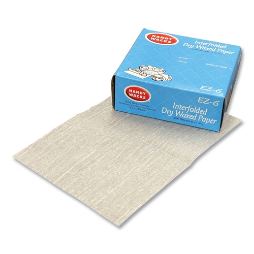 Paper Wraps | Handy Wacks EZ6 10.75 in. x 6 in. Interfolded Dry Waxed Paper Deli Sheets (12/Carton) image number 0