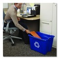 Indoor Waste Receptacles | Rubbermaid Commercial FG571473BLUE 14 Gallon Polyethylene Stacking Recycle Bin - Blue image number 5