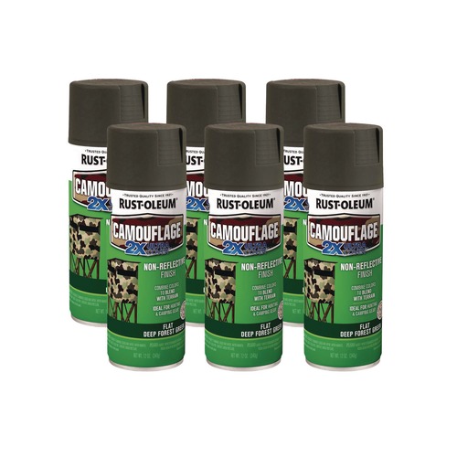 Paint & Paint Supplies | Rust-Oleum 279175 12 oz. Aerosol Can Camouflage Spray Paint - Flat Deep Forest Green (6/Carton) image number 0