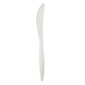 Disposable Knives | Boardwalk BWKKNIFEMWPPIW 5.86 in. Mediumweight Wrapped Polypropylene Plastic Knife Cutlery - White (1000/Carton) image number 0