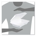 Food Containers & Lids | Dart 206HT1R 6.4 in. x 9.3 in. x 2.6 in. Foam Hinged Lid Containers - White (200/Carton) image number 5
