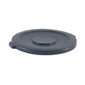 Waste Receptacle Lids | Boardwalk 1868184 Flat-Top Round Lids for 44 Gallon Waste Receptacles - Gray image number 0