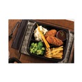 Food Storage Containers & Lids | Pactiv Corp. DC109310B000 EarthChoice 34 oz. 3 Compartment 10.5 in. x 9.5 in. x 3 in. Vented Dual Color Microwavable Plastic Hinged Lid Container - Black/Clear image number 2