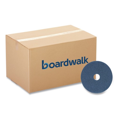 Floor Pads-Stripping | Boardwalk BWK4013BLU 13 in. Diameter Scrubbing Floor Pads - Blue (5/Carton) image number 0
