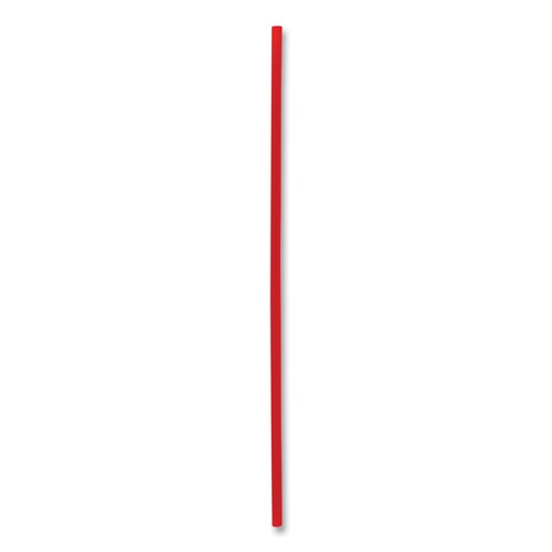 Straws/Stems/Sticks | Boardwalk BWKSTRU525R10 5.25 in. Polypropylene Single-Tube Stir-Straws - Red (10000/Carton) image number 0