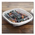 Food Containers & Lids | World Centric CTLCS3 8.8 in. x 6.9 in. x 0.8 in. Plastic PLA Lids for Fiber Containers - Clear (400/Carton) image number 5