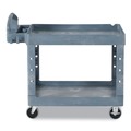 Carts | Rubbermaid Commercial 2192464 BRUTE Heavy-Duty Ergo Handle Utility Cart Plastic Two Shelves 500 lb Capacity 25.5-in x 44-in x 39-in Gray image number 8