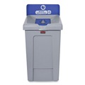 Indoor Waste Receptacles | Rubbermaid Commercial 2171557 Slim Jim 33 gal 1-Stream Mixed Resin Recycling Station - Gray image number 0