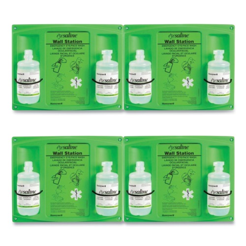 Eye Care & Protection | Honeywell 320004650000 16 oz. Bottles Double Bottle Sterile Saline Eye Wash Wall Station (4/Carton) image number 0