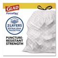Drawstring & Kitchen Bags | Glad 78563 ForceFlex 10.19 in. x 9.81 in. 13-Gal. Tall Kitchen Drawstring Trash Bags - Fresh Clean Scent Gray (3/Carton) image number 3