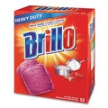 Scouring Pads & Sticks | Brillo 53335 3 in. x 3 in. Steel Wool Soap Pads - Gray/Pink (12/Carton) image number 3