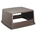 Waste Receptacle Lids | Rubbermaid Commercial FG256V00BRN 23 in. x 26.63 in. x 13 in. Hooded Top Glutton Receptacle without Door - Brown image number 0