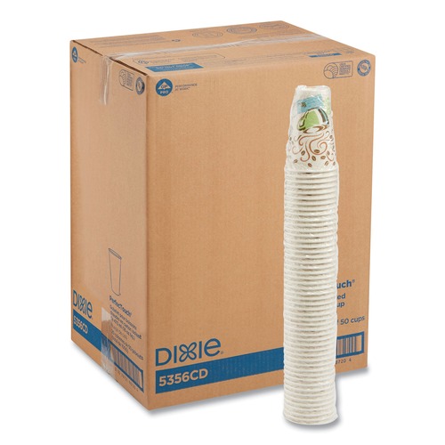 Cups | Dixie 5356CD 16 oz. PerfecTouch Coffee Haze Design Paper Hot Cups (20 Packs/Carton) image number 0