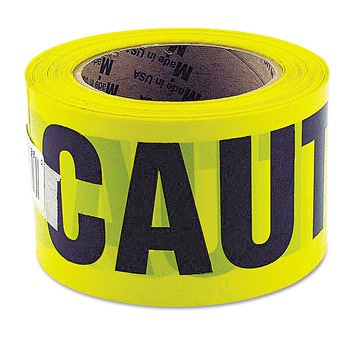 SAFETY TAPES | Great Neck 10379 3 in. x 1,000 ft. Non-Adhesive Caution Safety Tape - Yellow