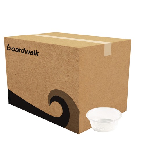 Cups | Boardwalk BWKPRTN15TS 1.5 oz Plastic Souffle/Portion Cups - Translucent (2500/Carton) image number 0