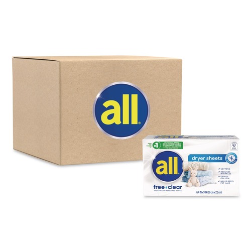 Fabric Softener & Starch | Surf R1-2979353 Free Clear Vend Pack Dryer Sheets - Fragrance Free (100/Carton) image number 0