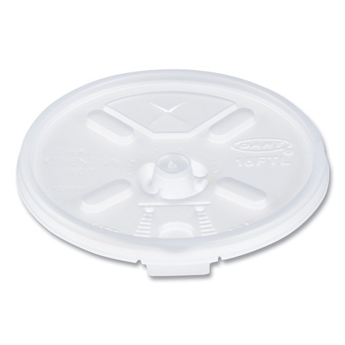 Cup Lids | Dart 16FTLS Lift n' Lock Straw Slot 12 - 24 oz. Foam Cup Lids - Translucent (1000/Carton) image number 0