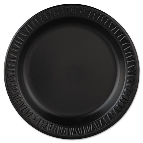 Plates | Dart 9PBQR 9 in. Quiet Classic Laminated Foam Dinnerware Plate - Black (500/Carton) image number 0