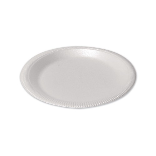 Plates | Plastifar 12040 9 in. Diameter Poly Bag Plate Foam Dinnerware - White (500/Pack) image number 0