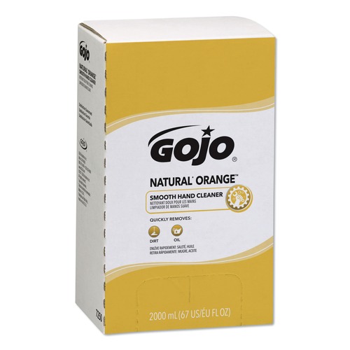 Soap Refills | GOJO Industries 7250-04 NATURAL ORANGE 2,000 milliLiter Smooth Hand Cleaner - Citrus Scent (4/Carton) image number 0
