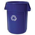 Indoor Waste Receptacles | Rubbermaid Commercial FG264307BLUE Brute 44 gal Polyethylene Recycling Container - Blue image number 0